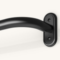 Wrap Around Curtain Rods Black, Blackout Heavy Duty Curtain Pole for Windows 48 to 84 Inch, 1" Decorative Room Darkening Curved Modern Drapery Rod (Matte Black/Unique Design/All Metal)
